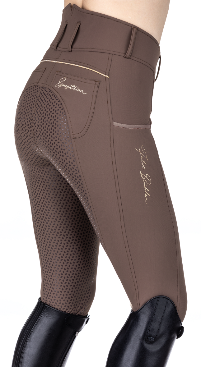 Horse Riding Leggings / Tights / Breeches with phone pockets - BROWN –  Eqcouture