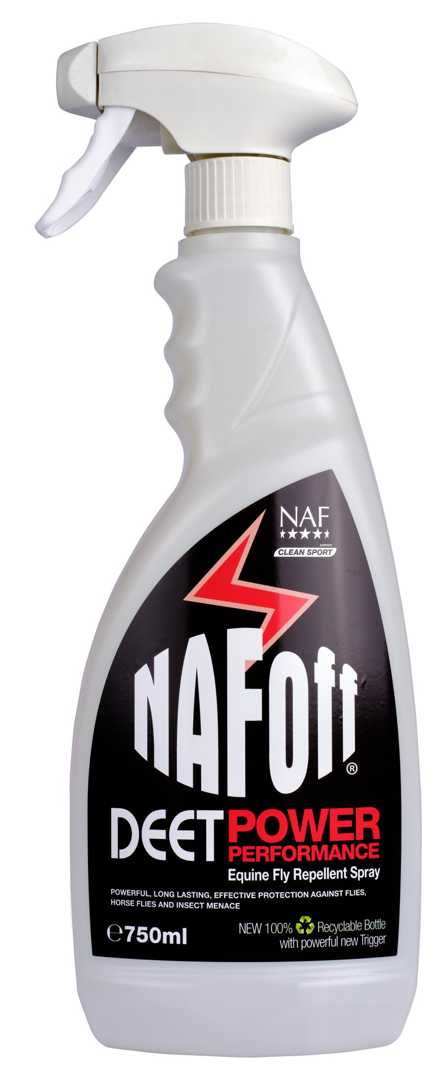 Pictured is NAF Naff Deet Power Performance, a fly spray for horses 