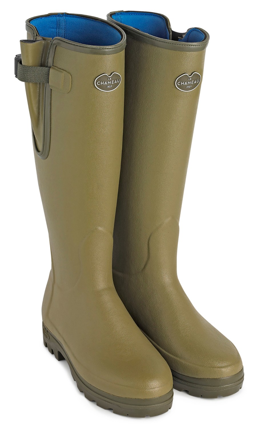 A pair of Le Chameau Vierzonord Neoprene Lined Boots in olive green 