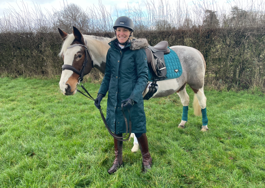 Pictured is Your Horse's tester Stephanie wearing the LeMieux Loire Waterproof Riding Coat
