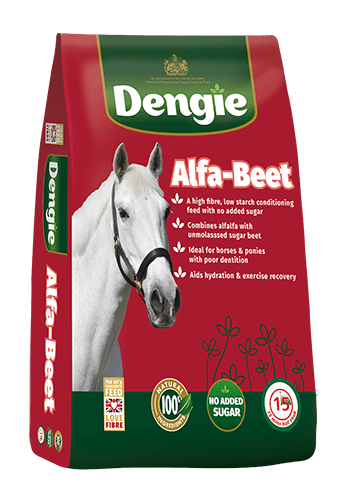 Pictured is a bag of Dengie Alfa-Beet, a soaked horse feed