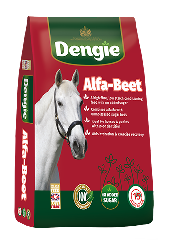 Pictured is a bag of Dengie Alfa-Beet, a soaked horse feed