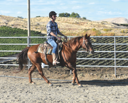 Author Ross Cooper is pictured riding Western horse style