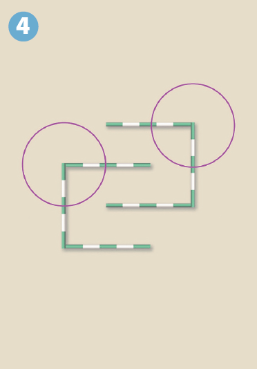 Pictured is a pole exercise with two circles shown at the top two corners of the double C pattern. There are two further corners where circles can be made but these are not marked