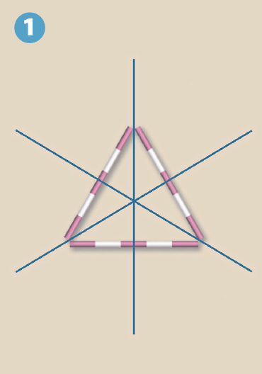 Pictured is a diagram of the 'spoke' triangle exercise with six different ways for a horse to pass through it