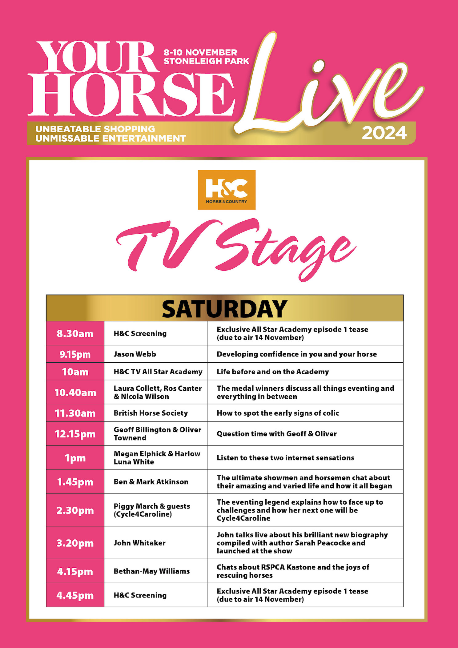 Your Horse Live 2025 Dates And Times 