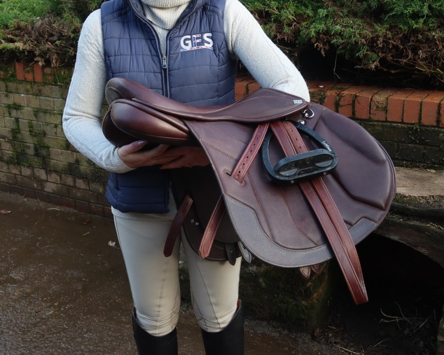 A saddle from the new GFS Premier range of saddles is shown