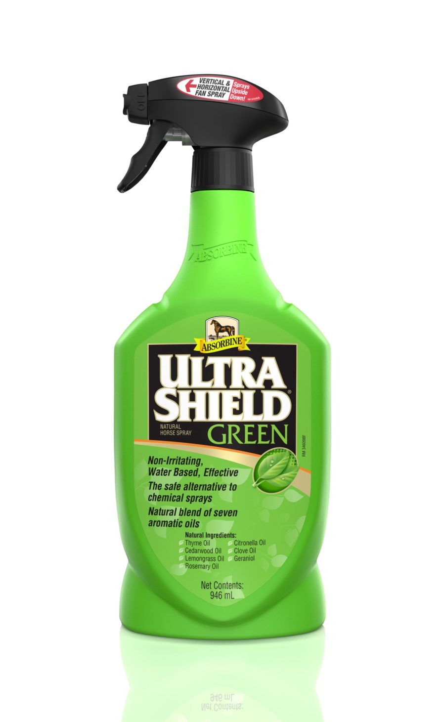 Pictured is a bottle of the Ultrashield Green, a fly spray from Absorbine